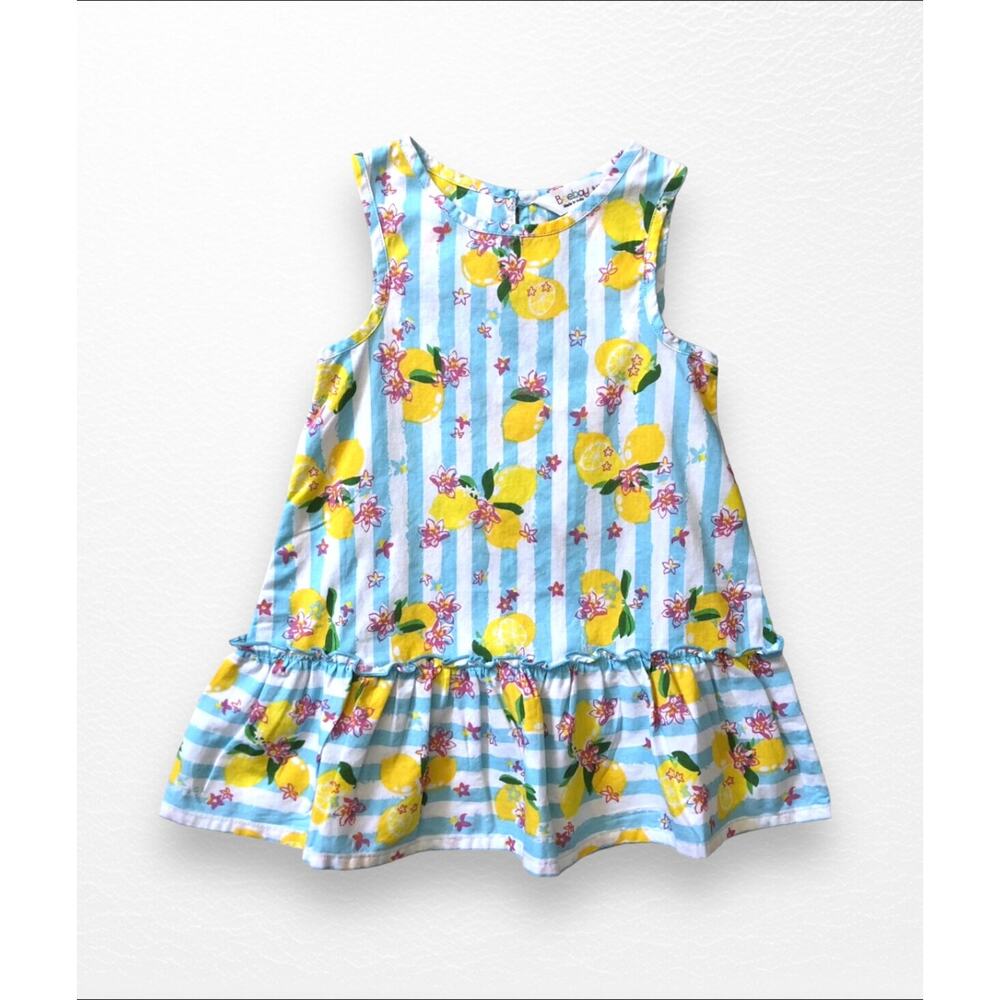 NEW Aqua Striped Lemon Peplum Dress, 9-12 Months
